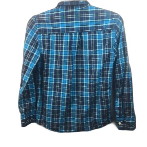 Blue Plaid Button‎ Down Long Sleeve Casual Shirt - Picture 6 of 11